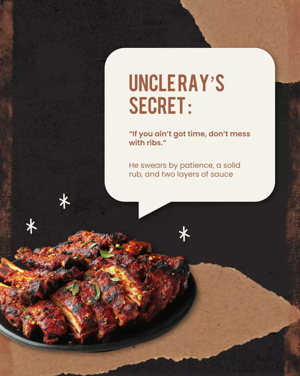 Brown Rustic Grilled Ribs Recipe Instagram Post