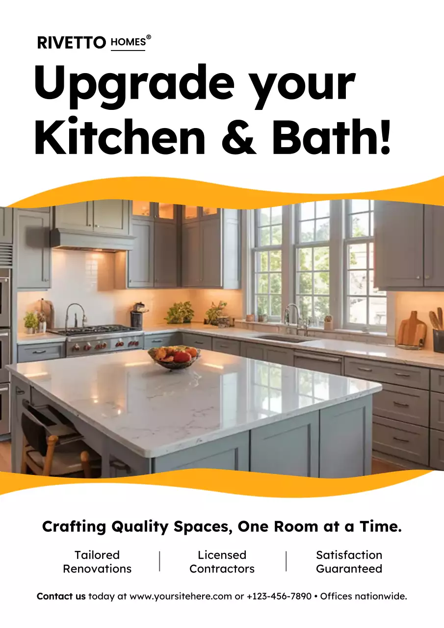 Orange Modern Renovation Promotion Poster