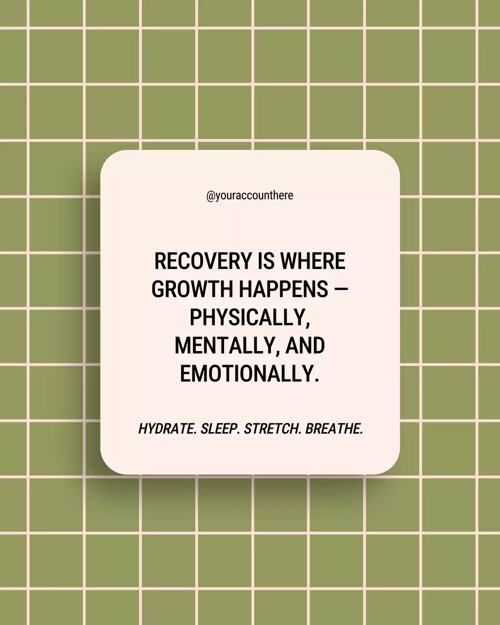 Beige and Green Modern Labor Day Wellness Motivational Messages Instagram Post