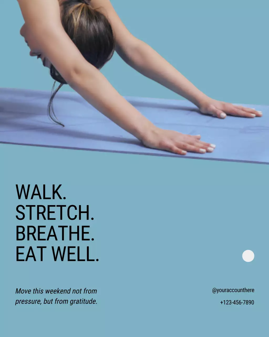 Blue Modern Calm Labor Day Wellness and Fitness Motivational Quote Instagram Post