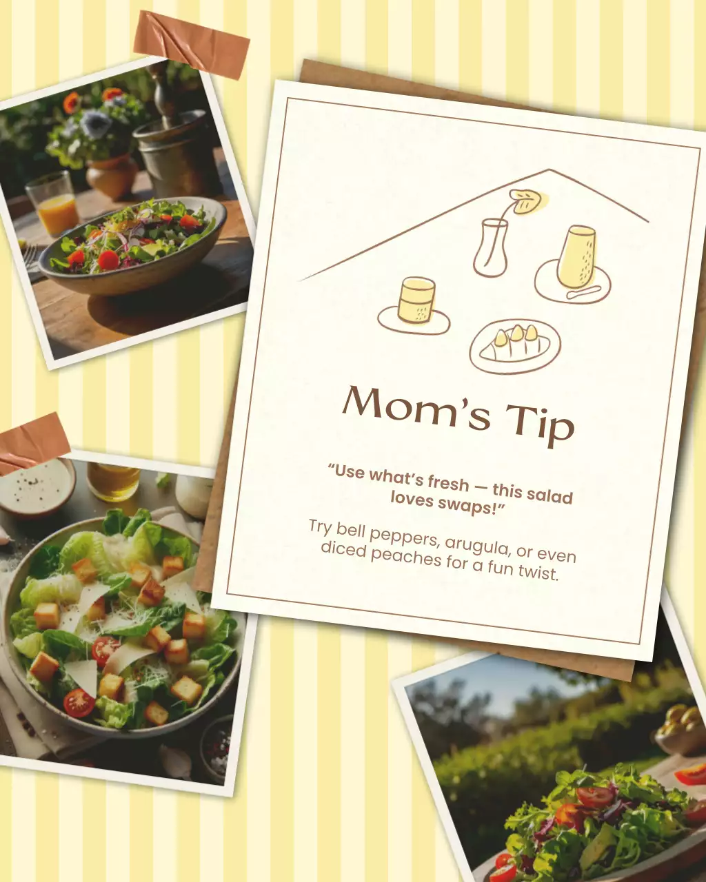 Beige Rustic Salad Recipe Instagram Post