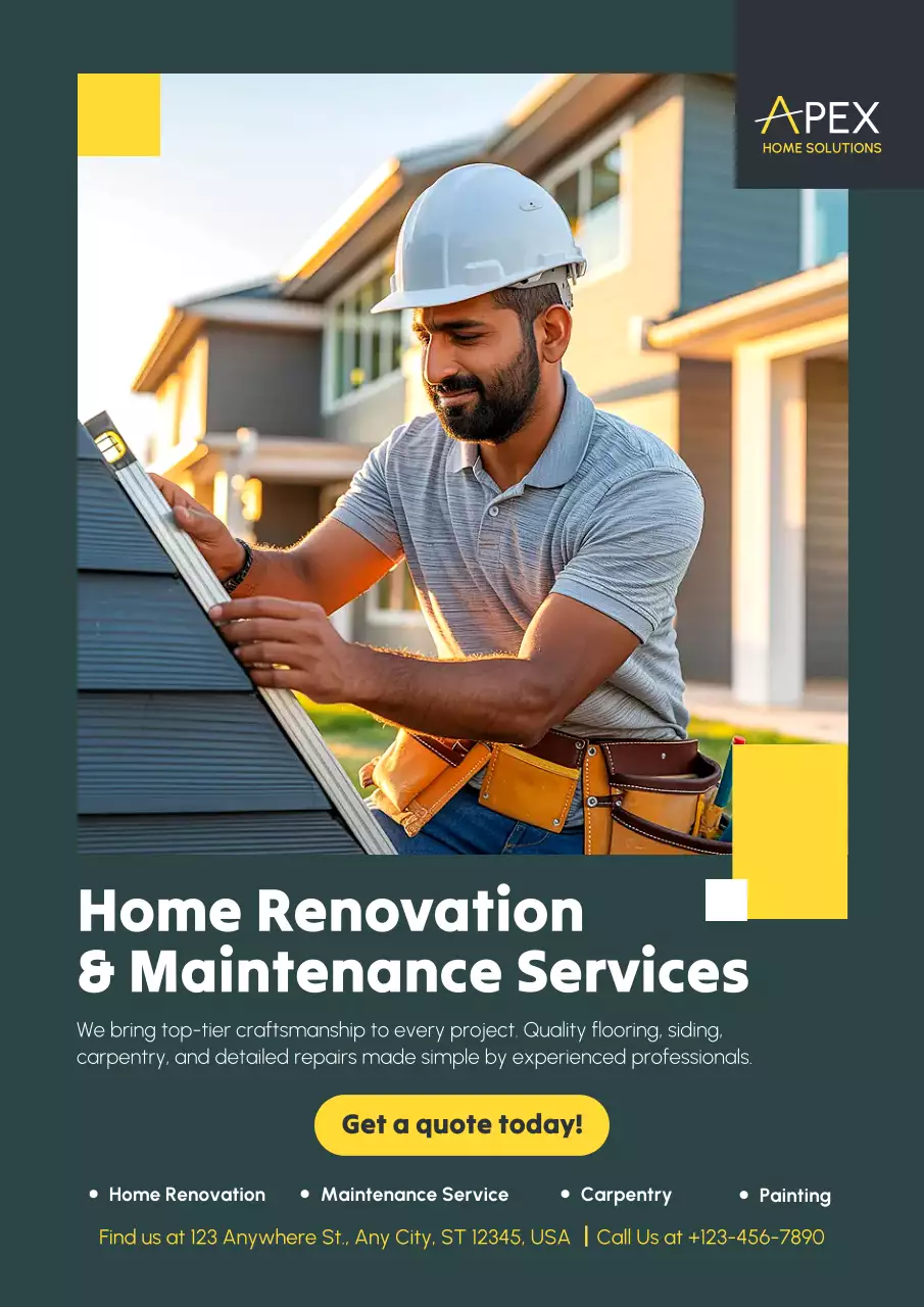 Grey Professional Renovation Advertisement Poster