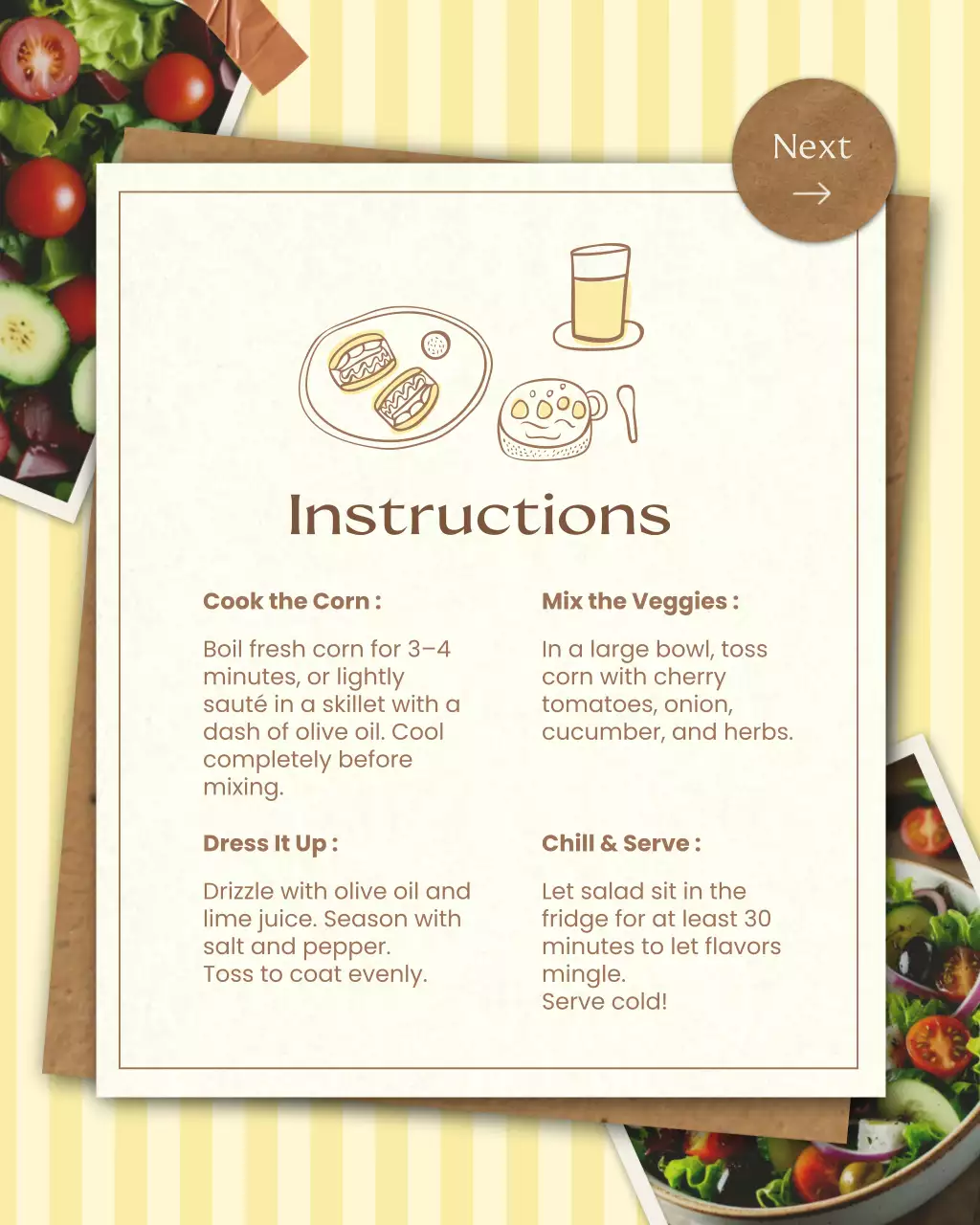 Beige Rustic Salad Recipe Instagram Post