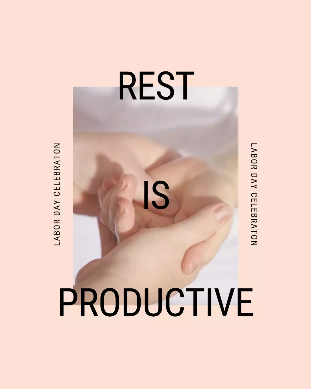 Beige and Green Modern Labor Day Wellness Motivational Messages Instagram Post