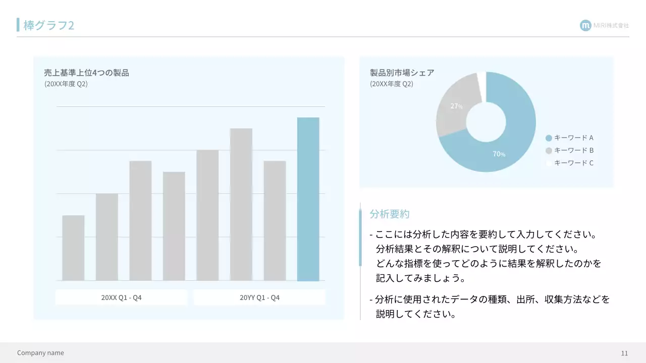 青 シンプル ビジネス プレゼンテーション
