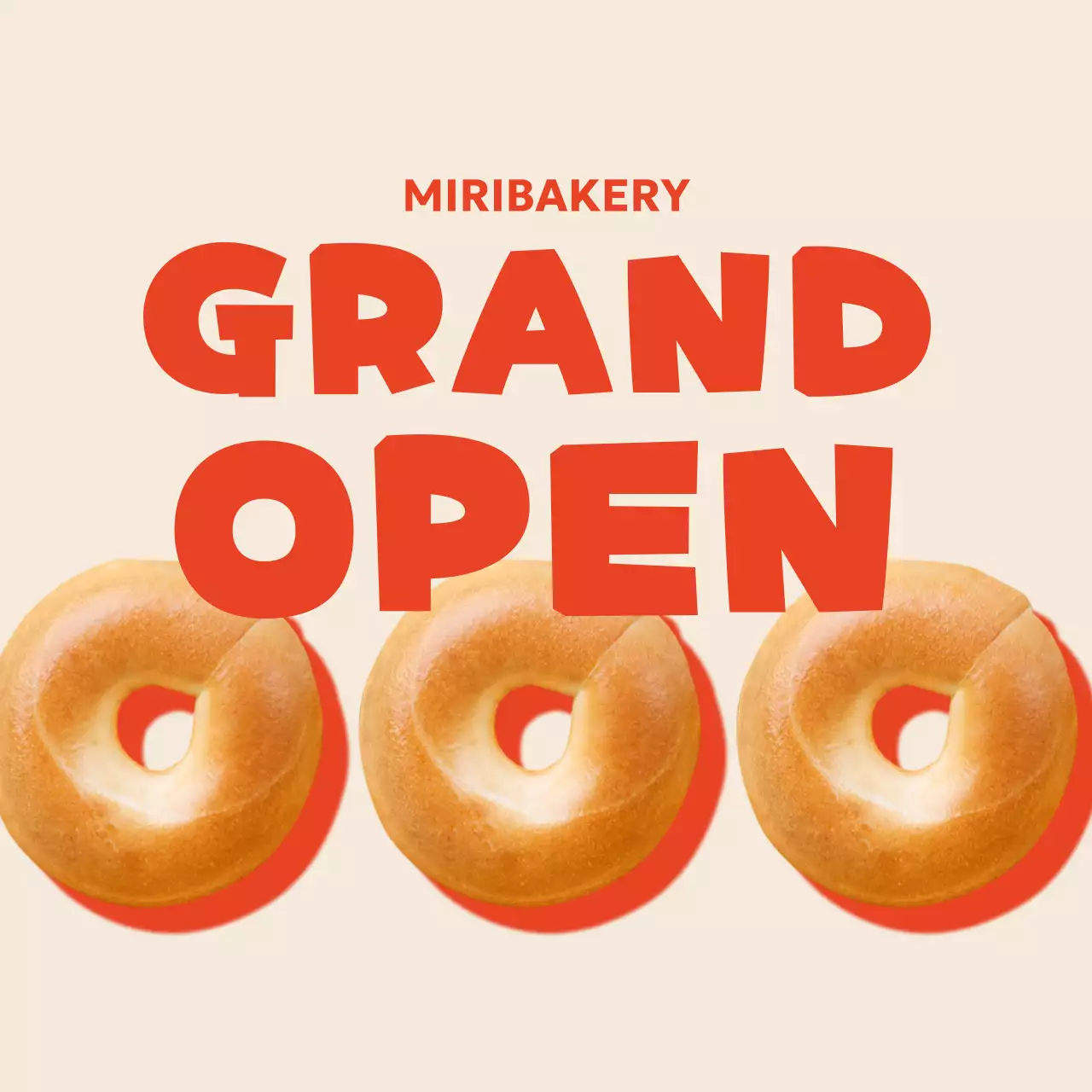 베이지 레트로 베이커리 오픈