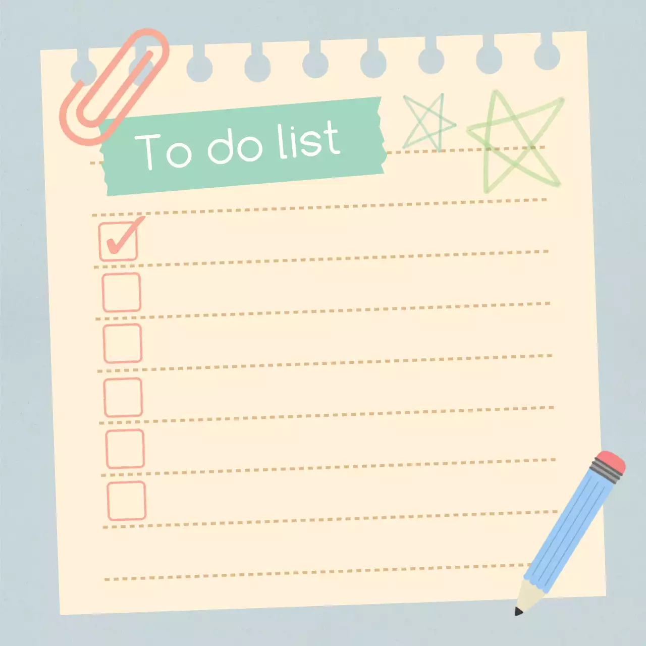 하늘색 심플 메모지 용도