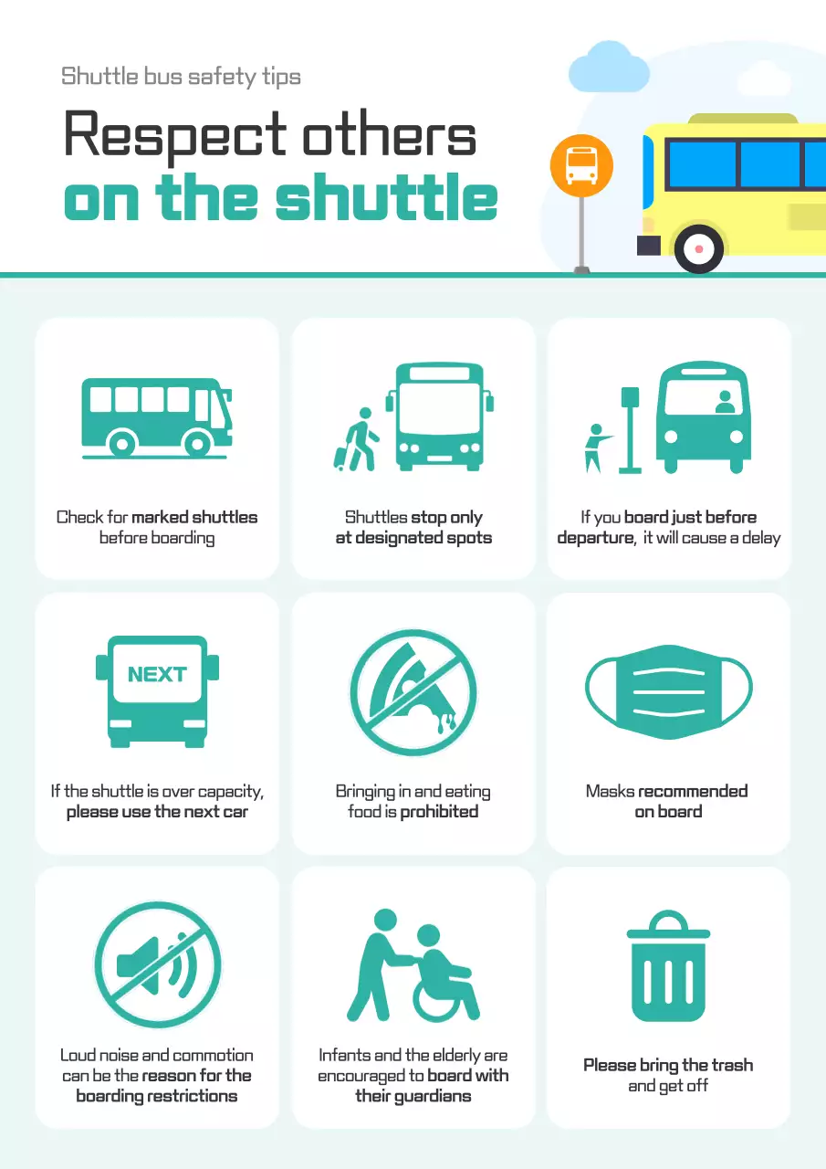 hướng dẫn an toàn hiện đại màu xanh ngọc