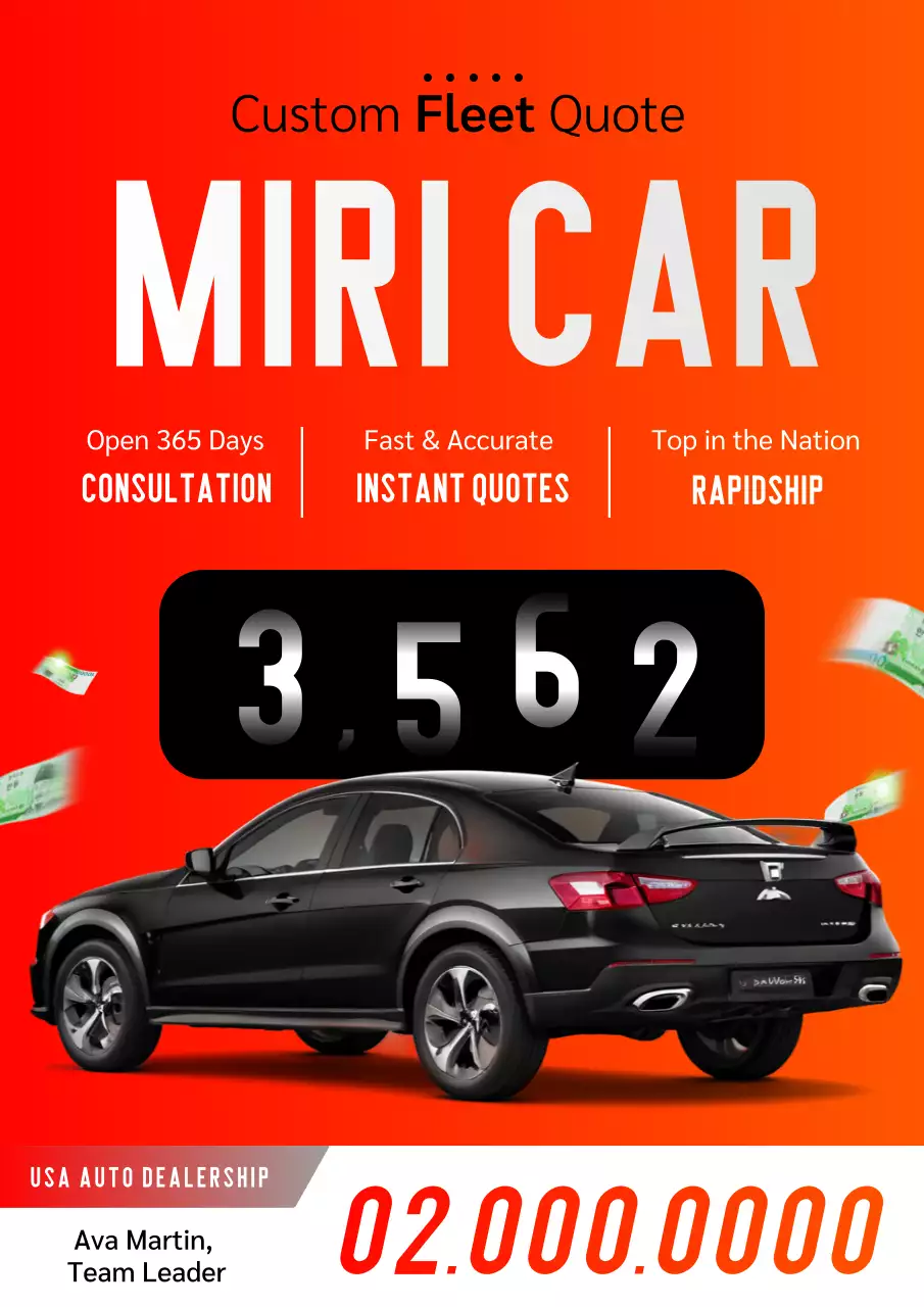 promosi mobil modern oranye