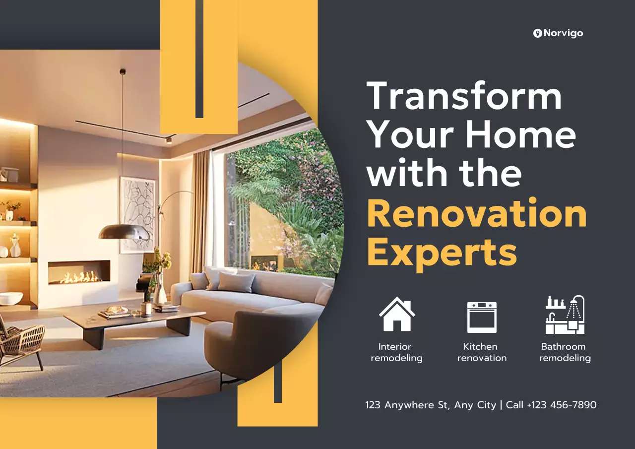 Yellow and Grey Modern Home Promotion Poster