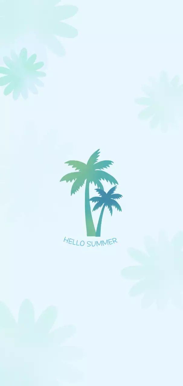 하늘색 트로피칼 여름 인사