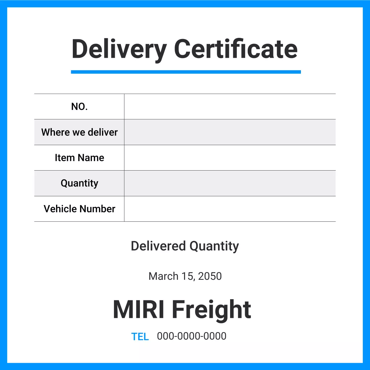 dokumen pengiriman modern biru