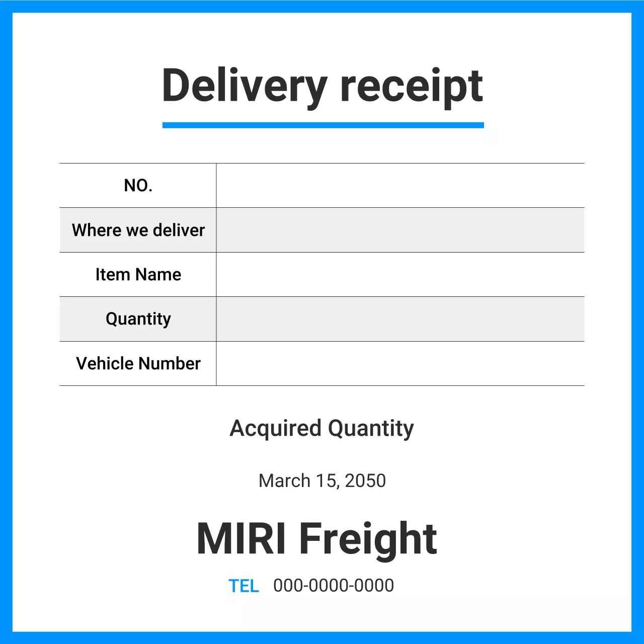 dokumen pengiriman modern biru