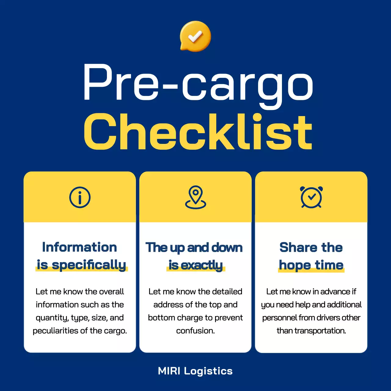 blue modern logistics checklist