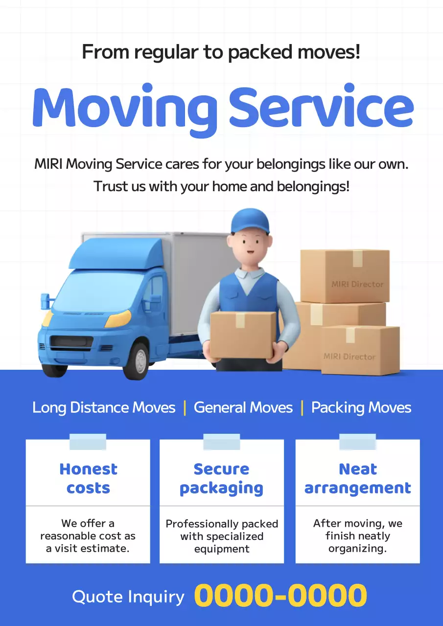 blue modern moving promotion
