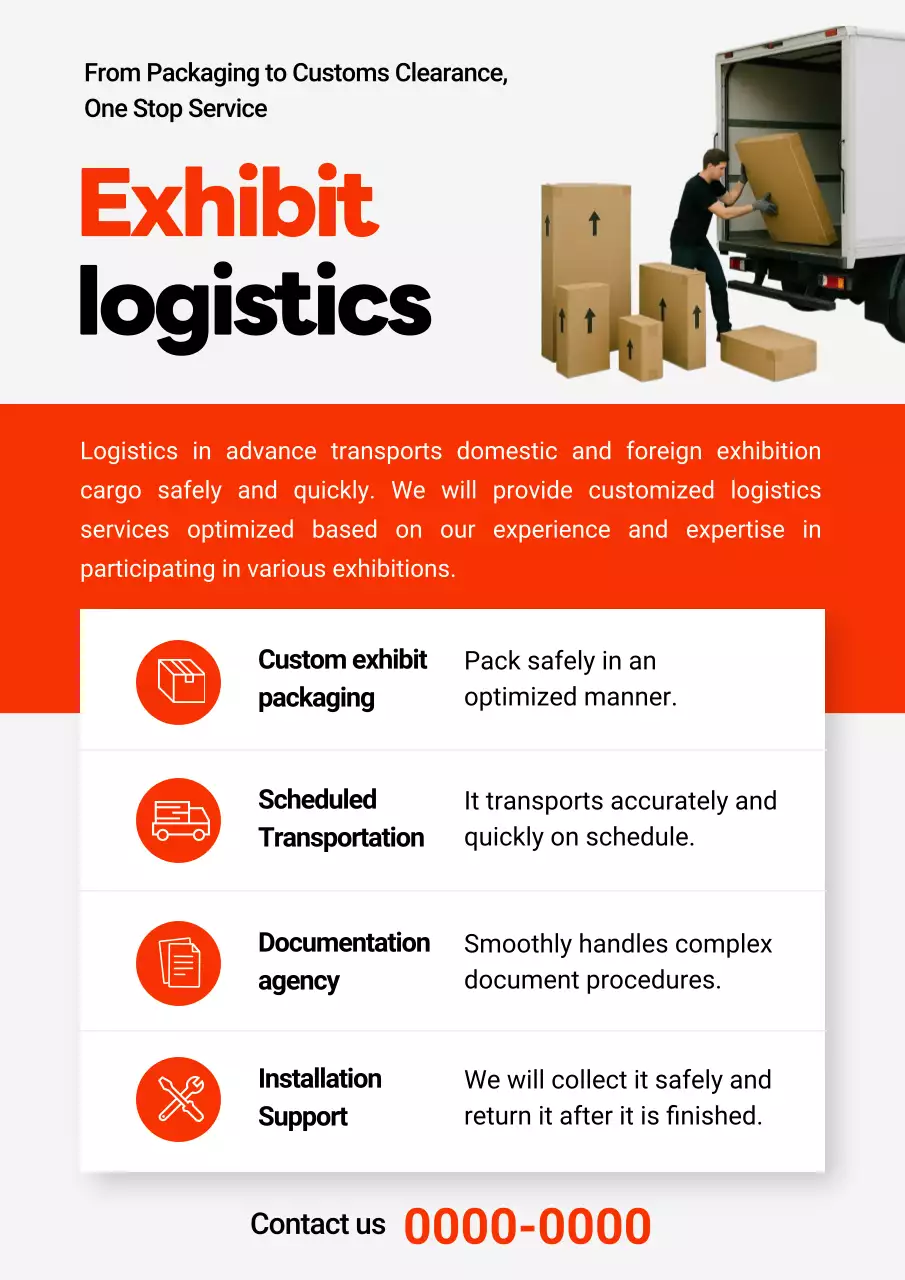 promosi logistik modern oranye