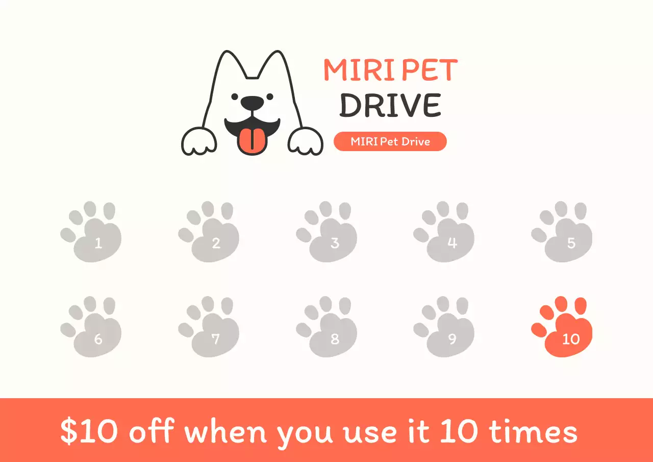 danh thiếp thú cưng tối giản màu cam