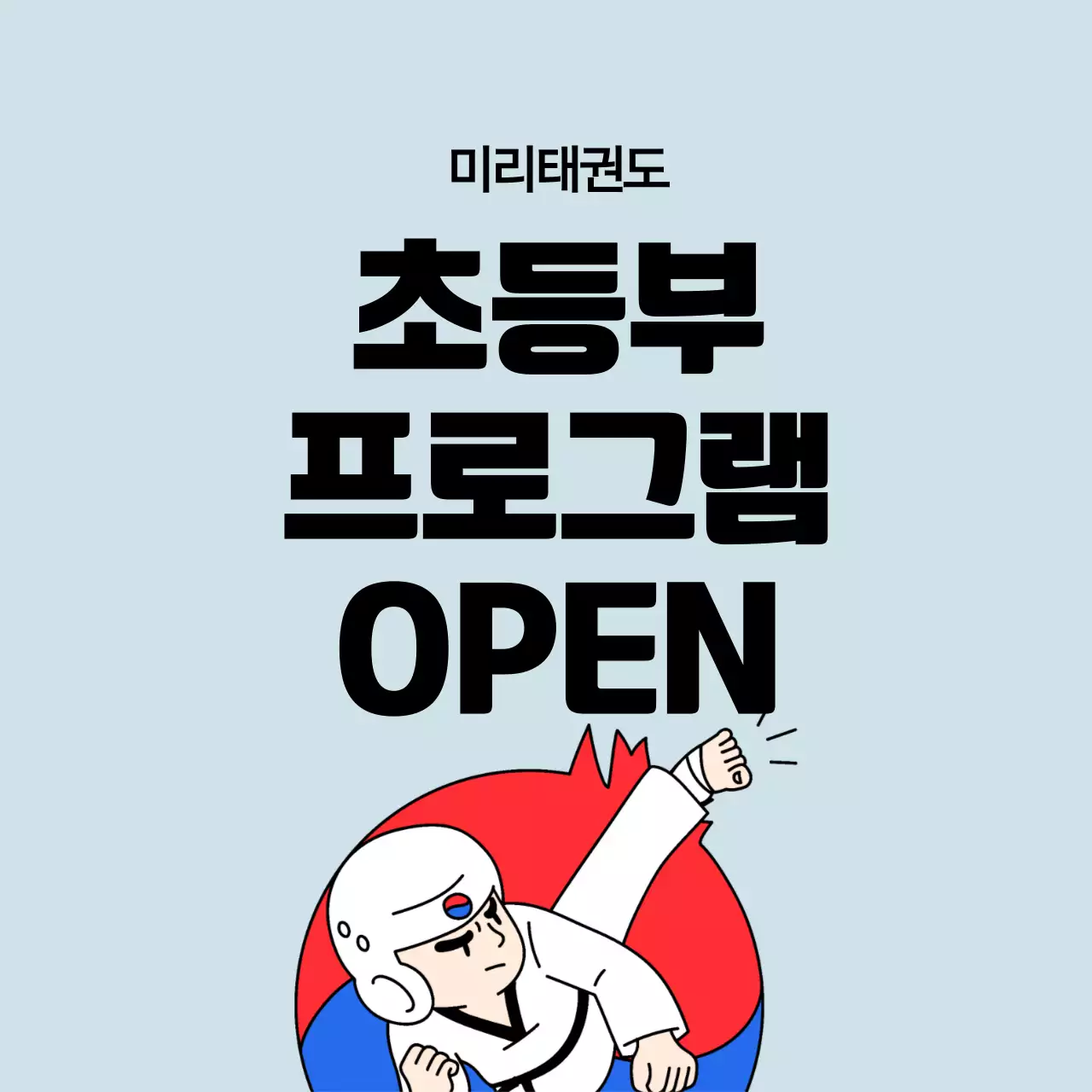 하늘색 동양 태권도 오픈