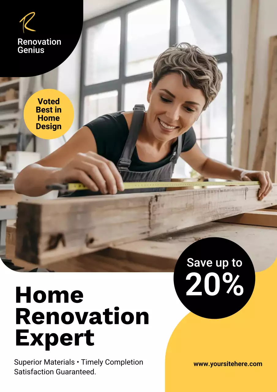 Professional Modern Home Renovation Advertisement Poster