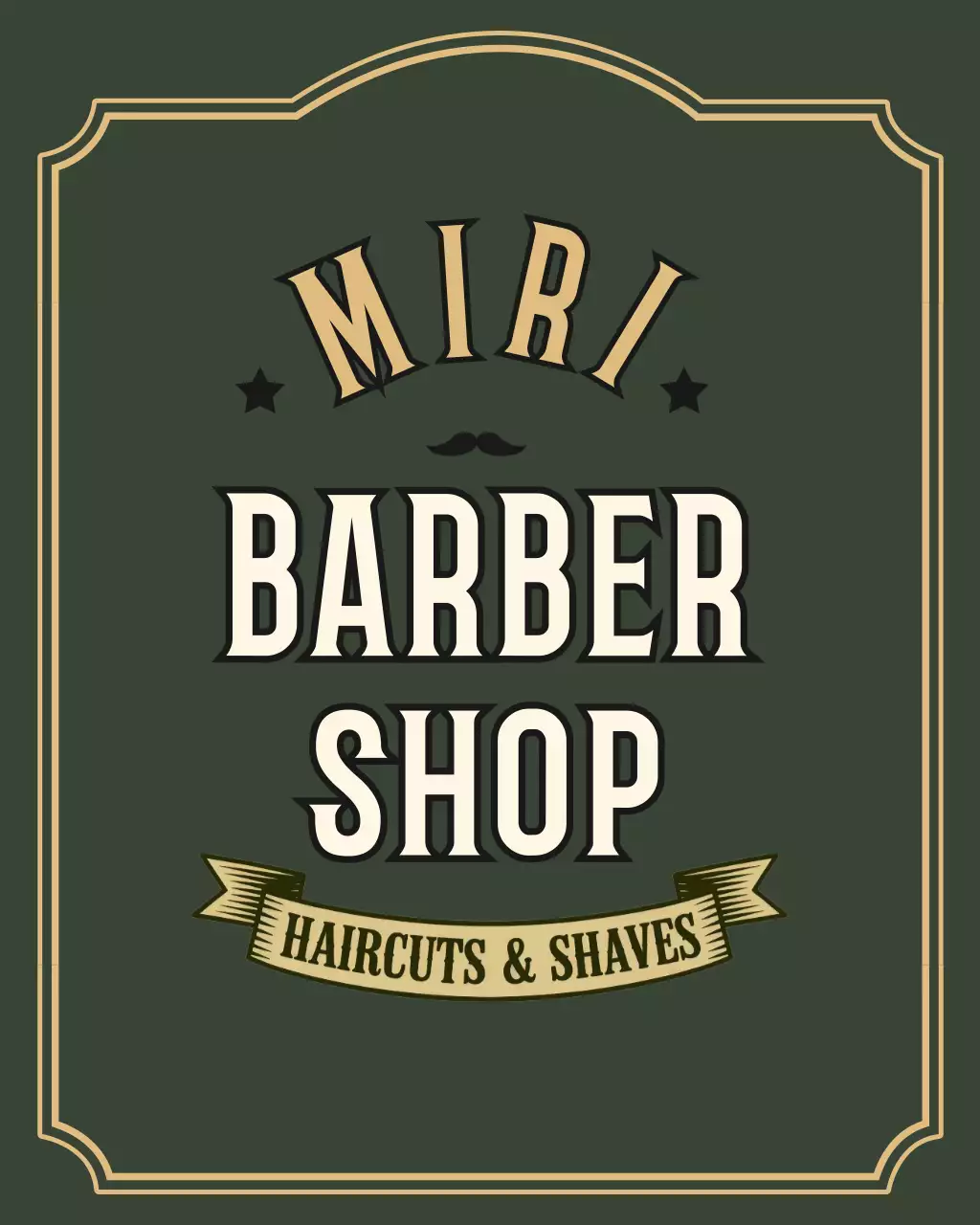 베이지 빈티지 바버샵 이발소 홍보