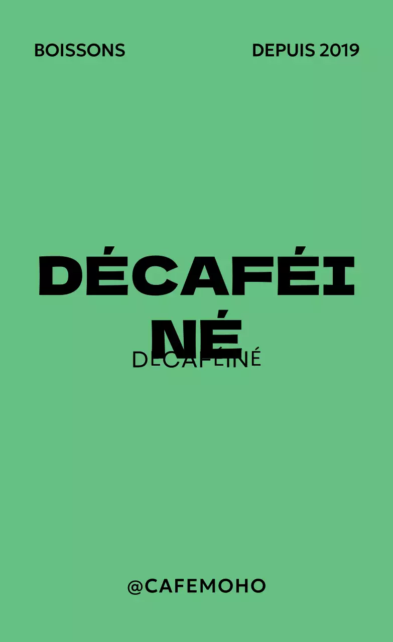 Publicité pour une boisson verte minimaliste