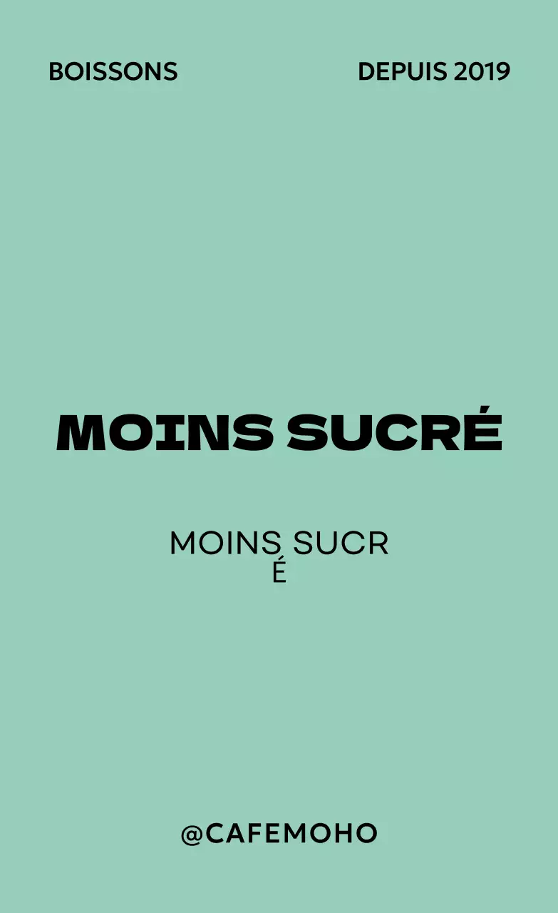 Publicité pour une boisson verte minimaliste