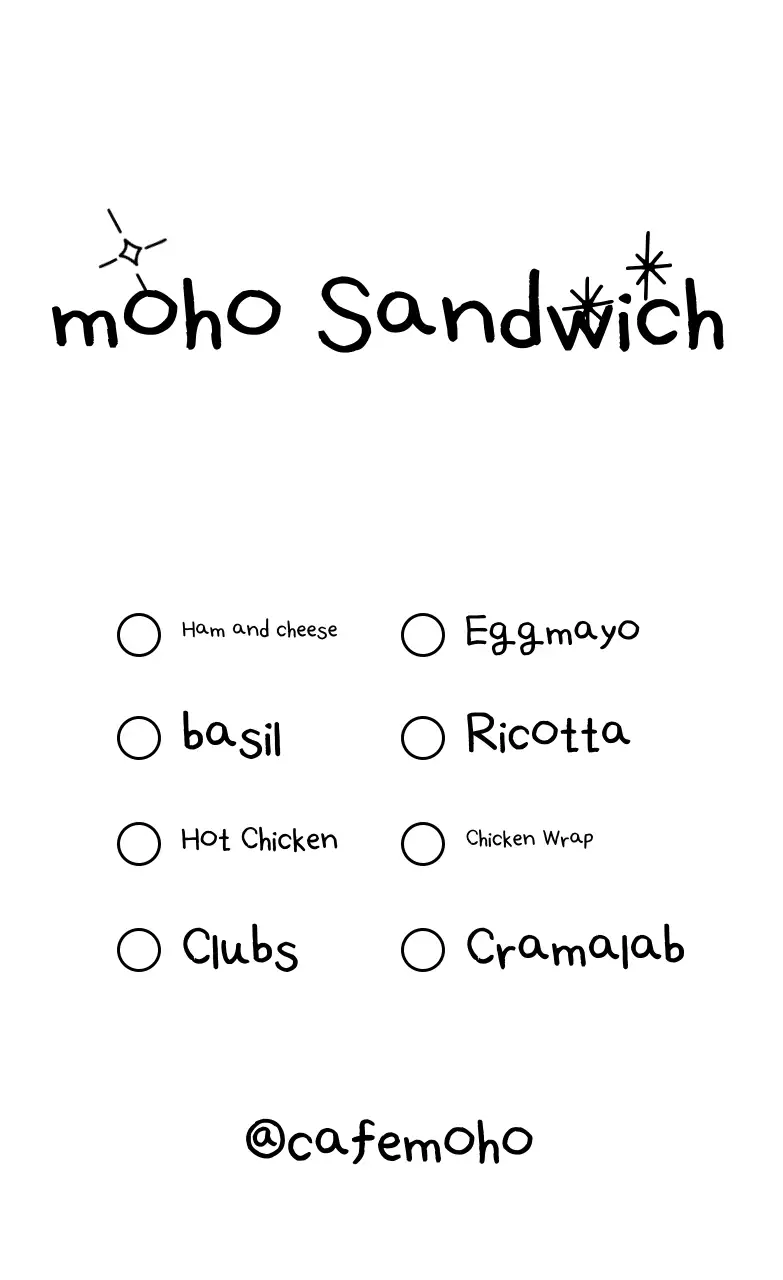 Black and white simple menu board advertisement