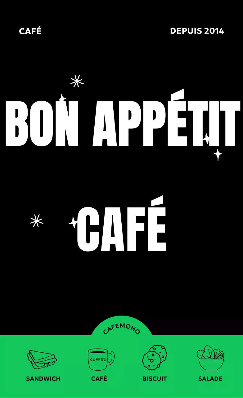 Publicité pour le café Black Modern