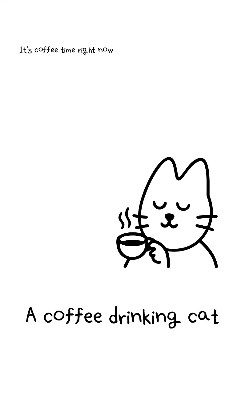 White simple cartoon postcard