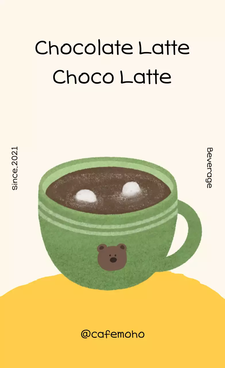 Green cute drink menu