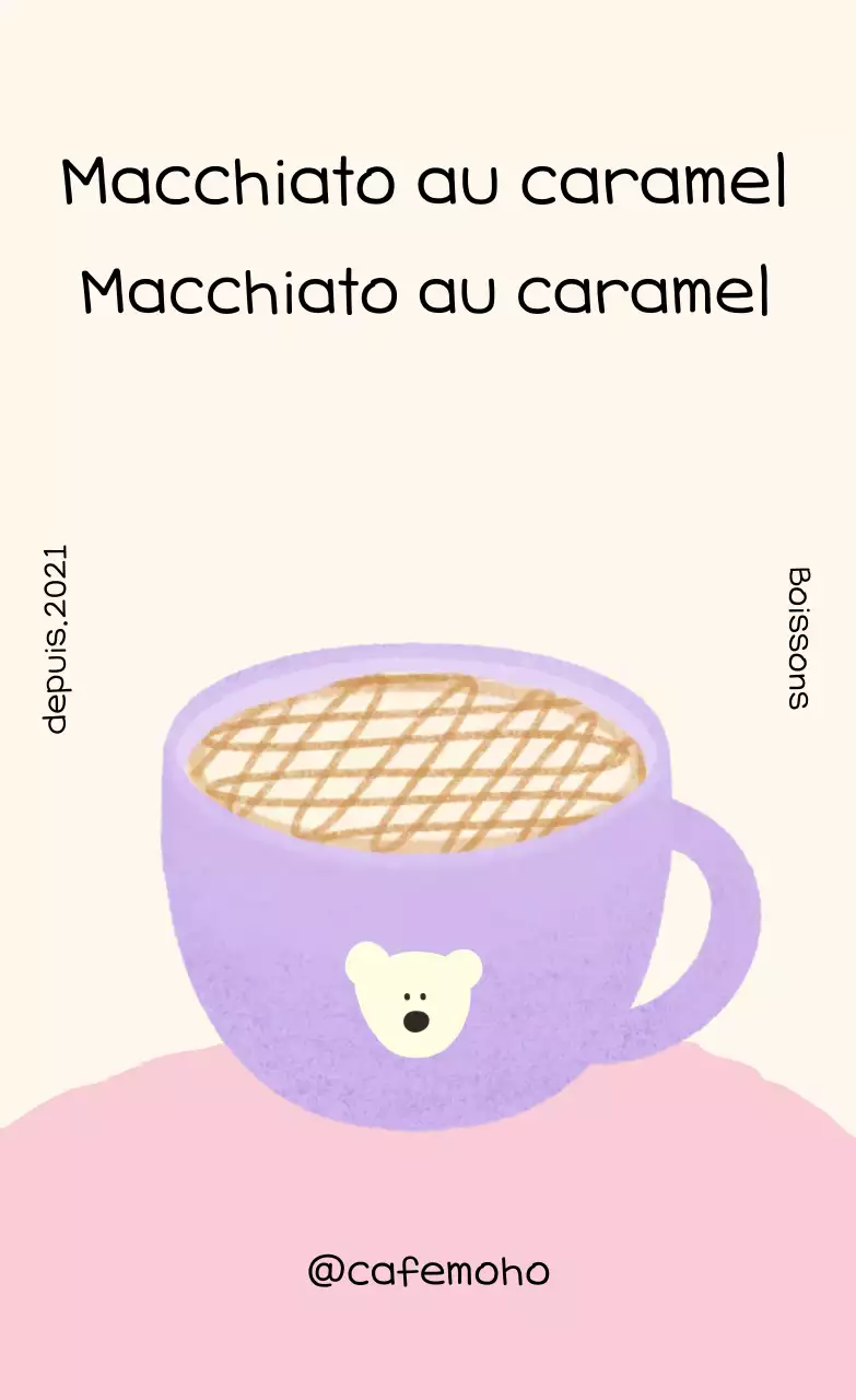 Carte de boissons vertes et mignonnes