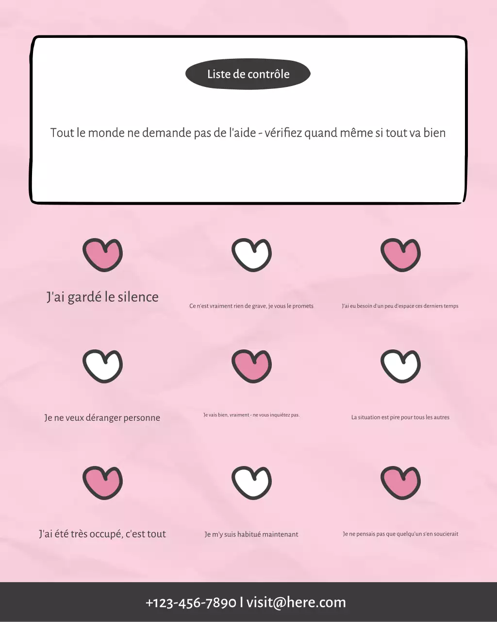 Liste de contrôle minimaliste pour la santé mentale (rose)