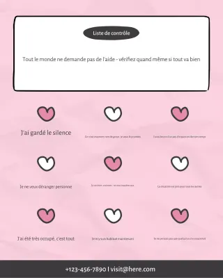 Liste de contrôle minimaliste pour la santé mentale (rose)