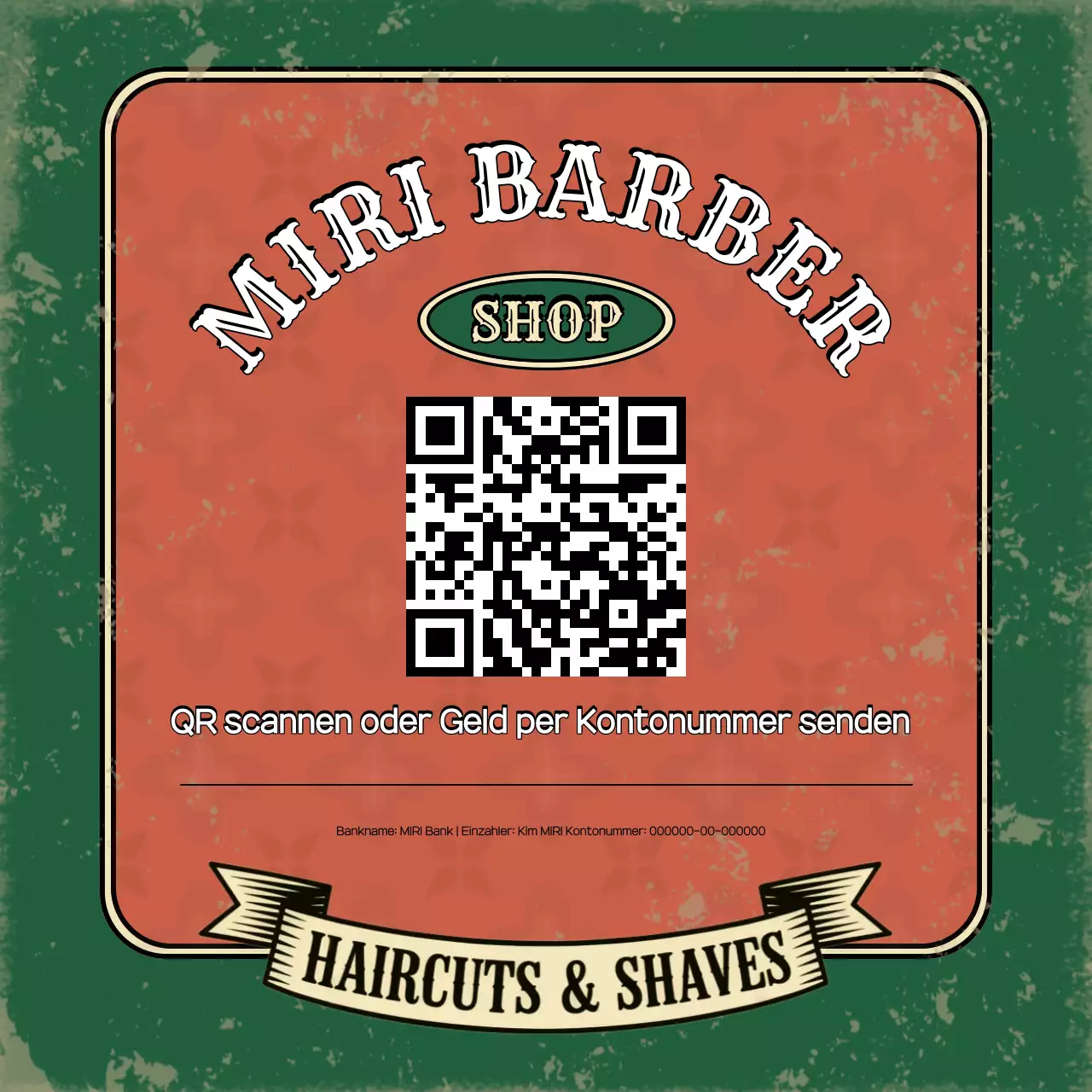 Grüner Vintage Barbershop-Führer