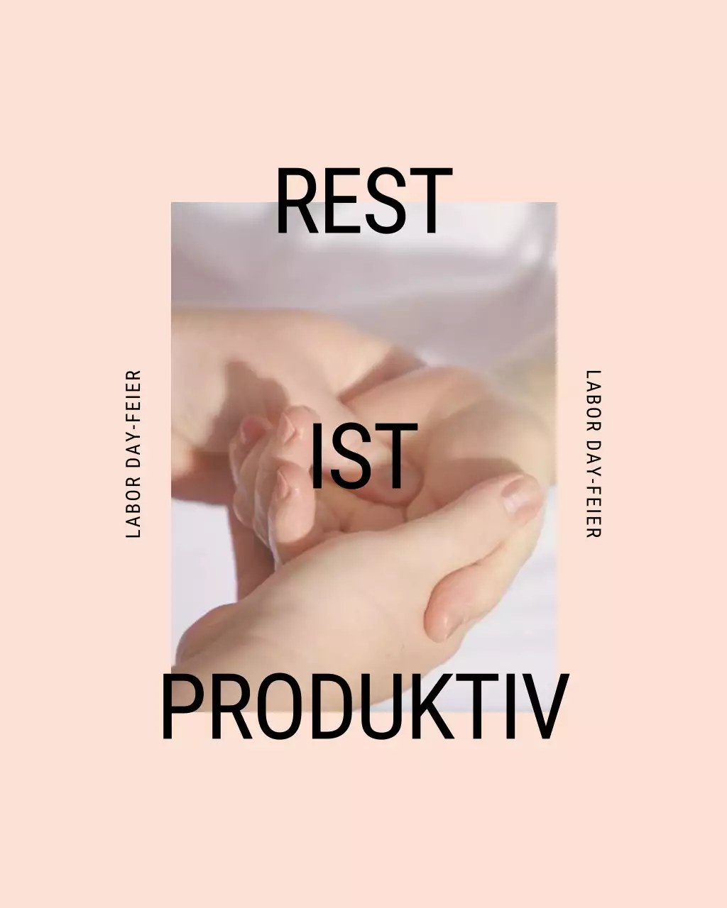 Beige und grüner moderner Labor Day Wellness-Motivationsbotschaften Instagram-Post