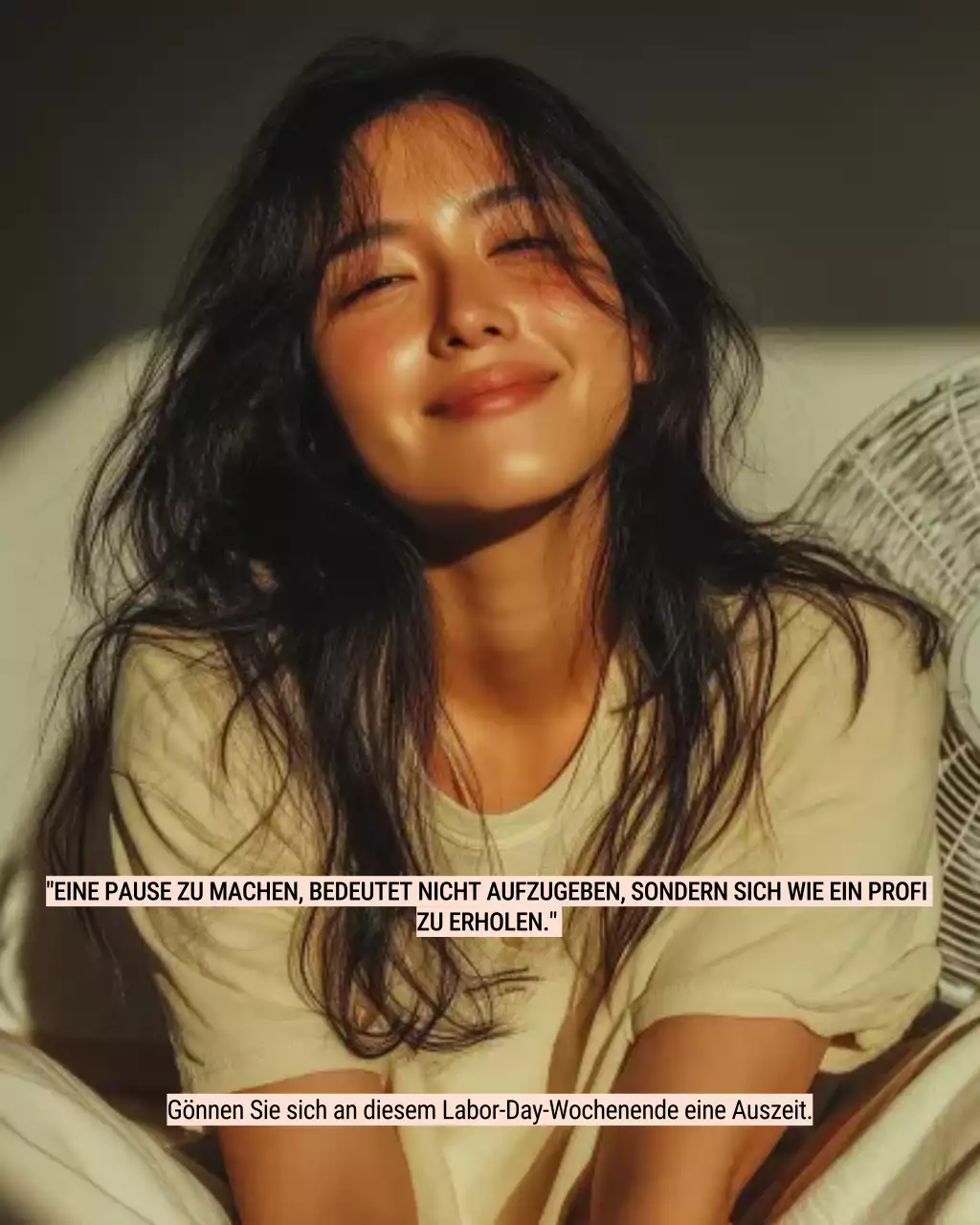 Beige und grüner moderner Labor Day Wellness-Motivationsbotschaften Instagram-Post