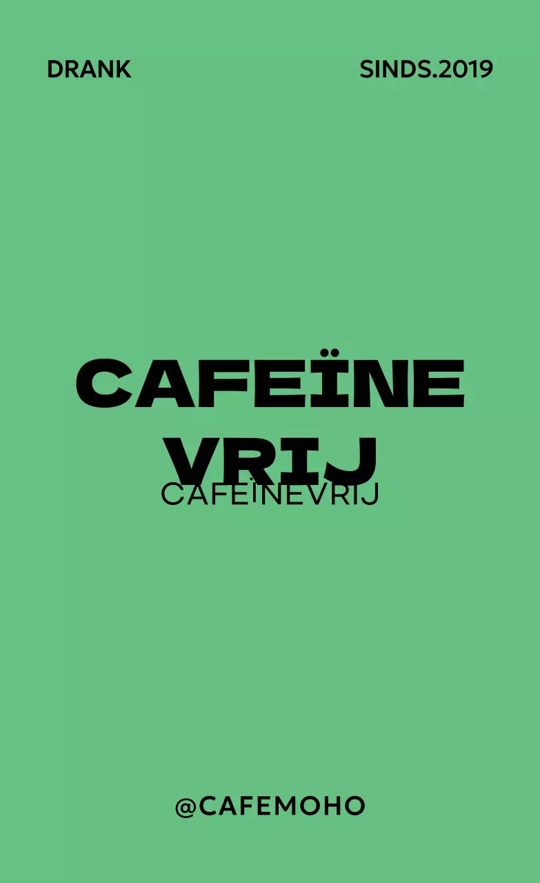 Groene minimalistische drankadvertentie