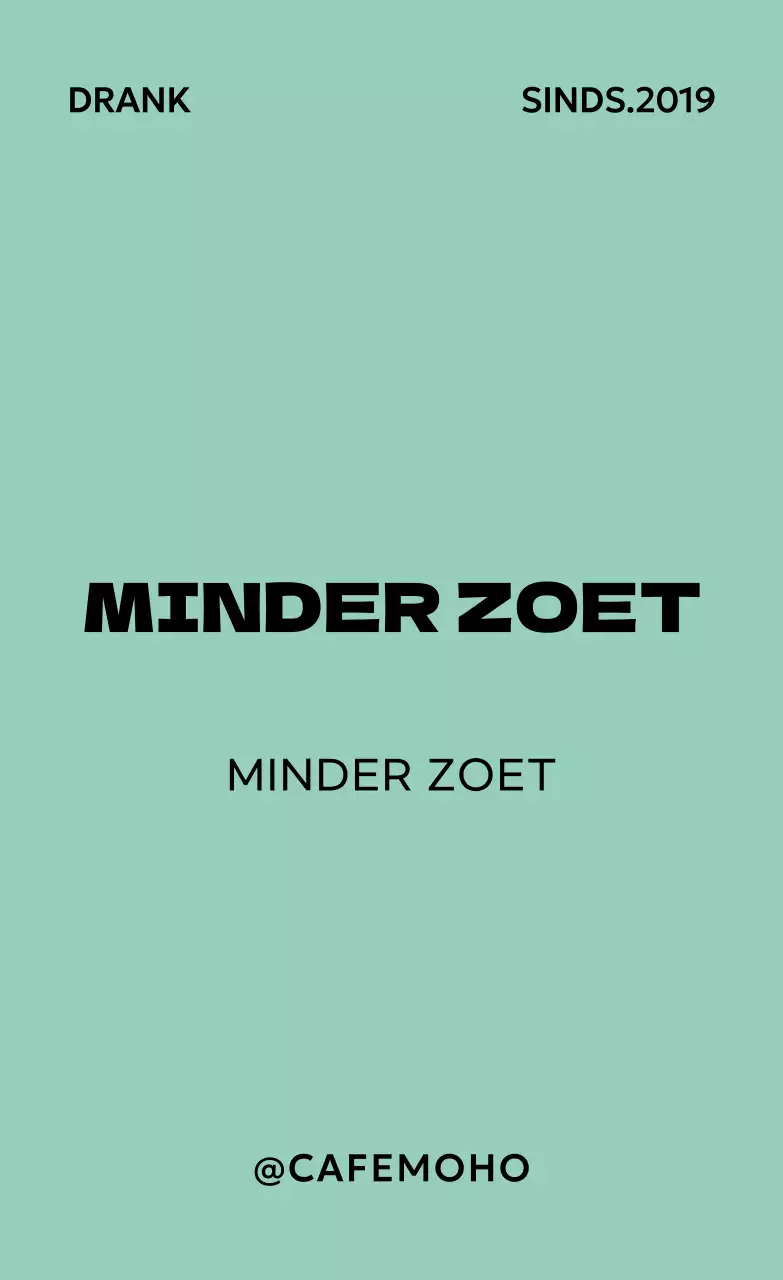 Groene minimalistische drankadvertentie