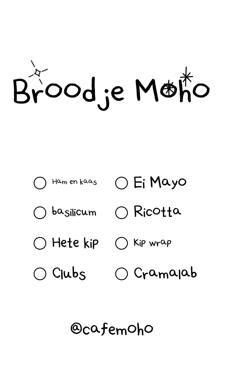 Zwart-wit eenvoudig menubordadvertentie