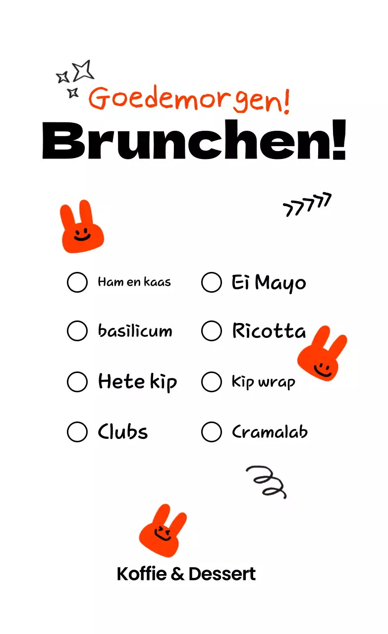 Oranje Kitsch Brunchmenu