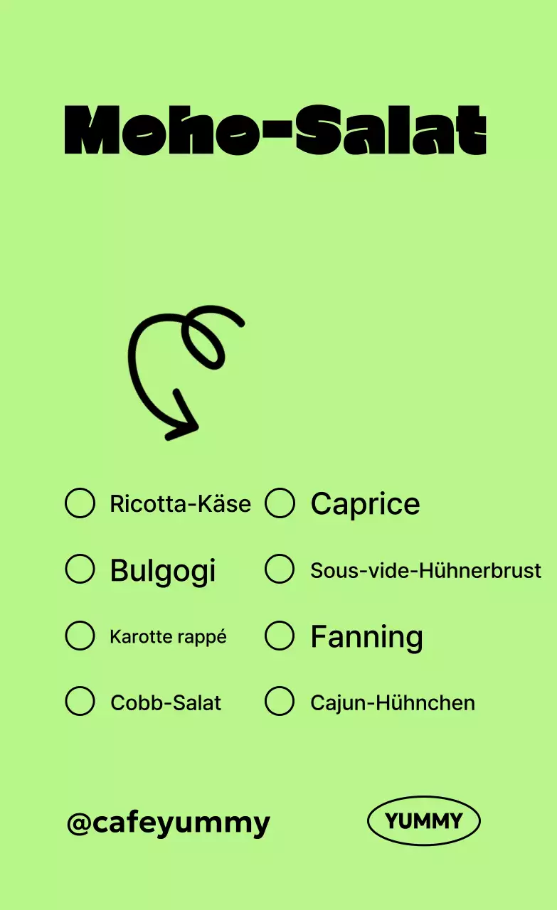 Green Pop Food Menü