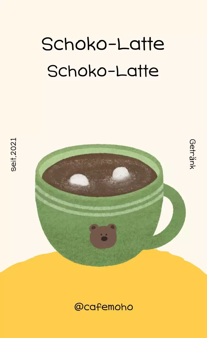 Grüne süße Getränkekarte