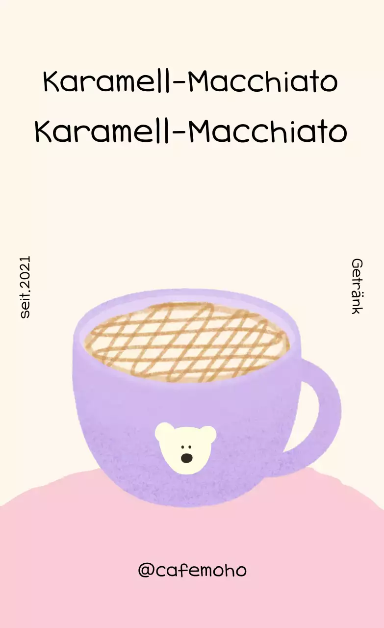 Grüne süße Getränkekarte