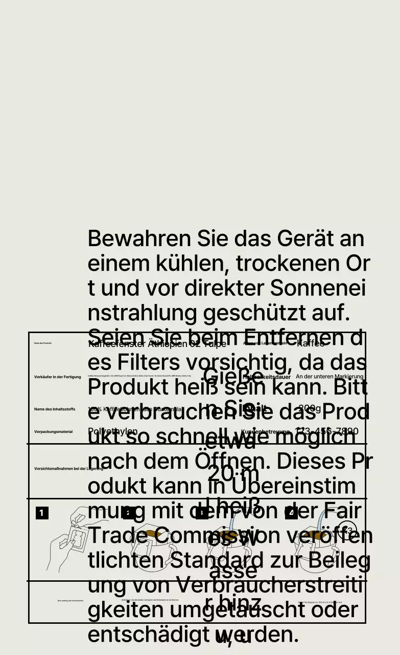 Schwarz-weiße Vintage-Kaffeewerbung