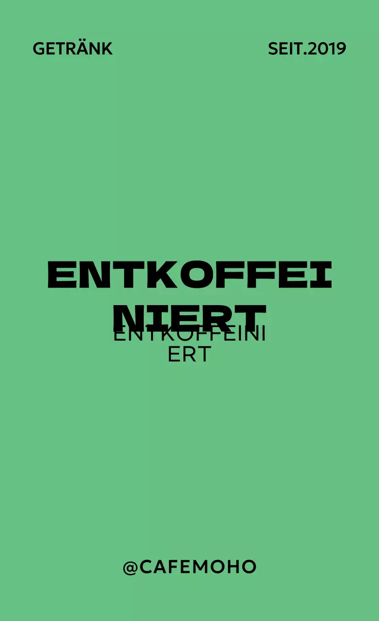 Grüne minimalistische Getränkewerbung