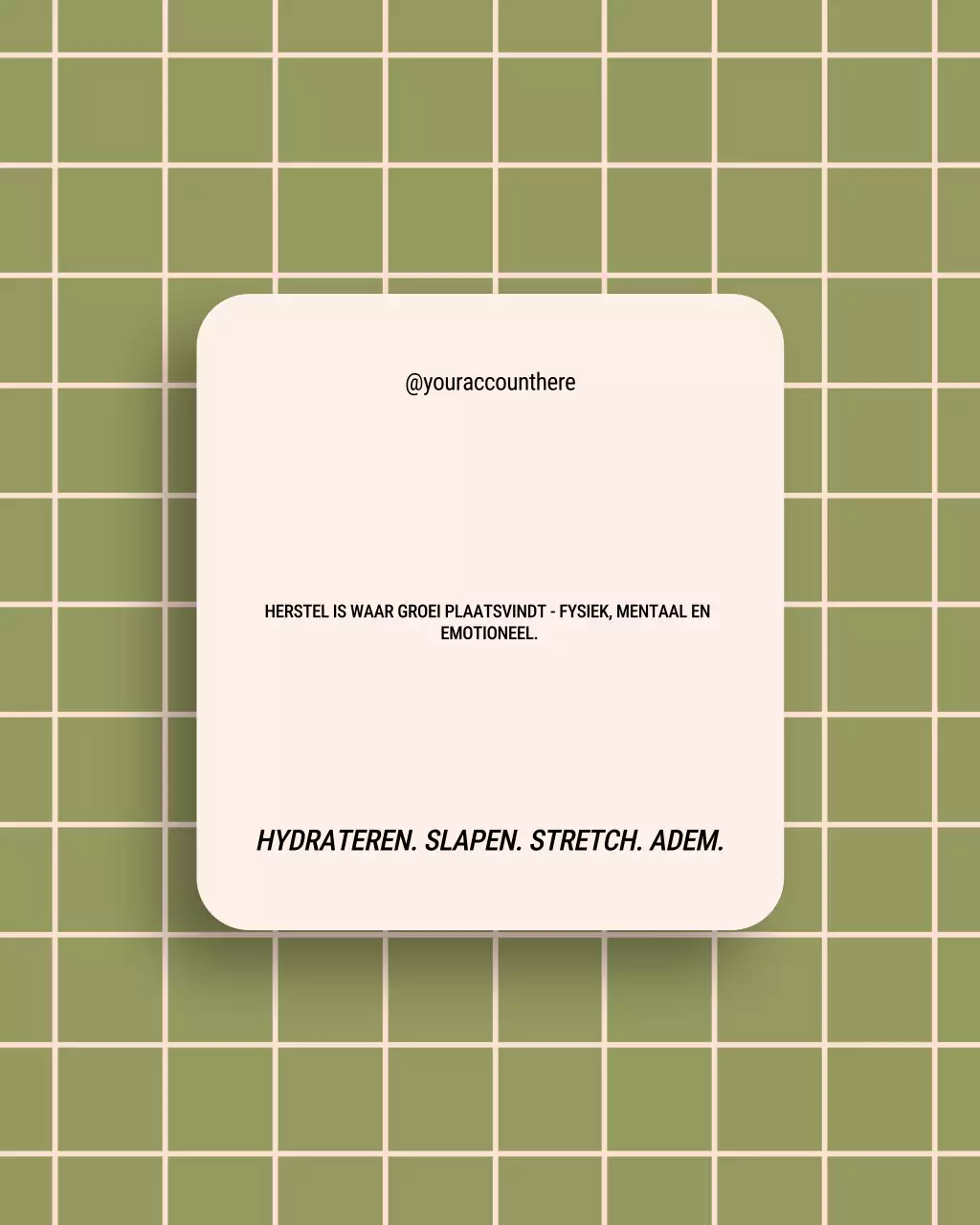 Beige en groene moderne motiverende berichten voor welzijn op Labor Day op Instagram