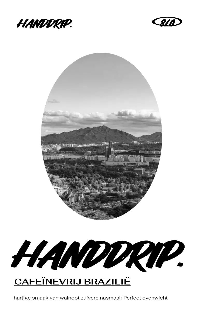 Zwart-witte moderne koffie-advertentie