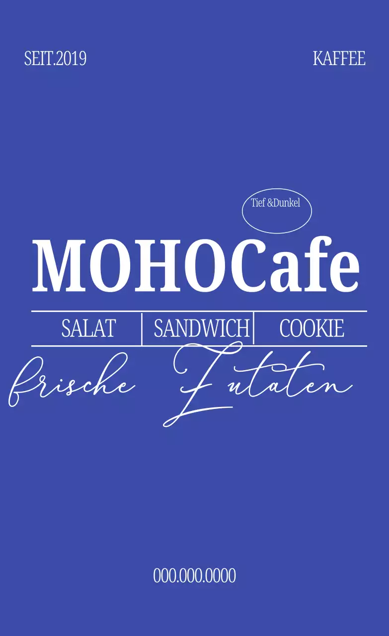 Blue Modern Cafe-Aktion