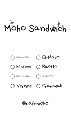 Einfache schwarz-weiße Menütafelwerbung