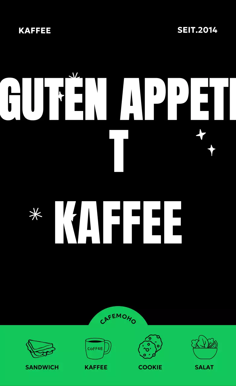 Schwarze moderne Kaffeeanzeige